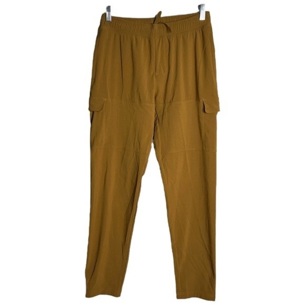 All In Motion Pants Mens Small Woven Cargo Jogger Orange Yellow Butterscotch